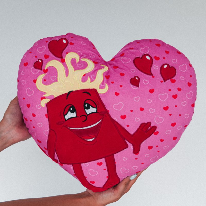 Coussin Pitoufeu en forme de cœur