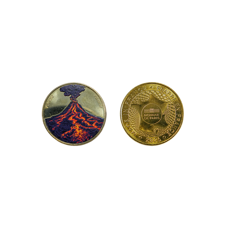 Médaille monnaie de Paris colorisée Volcan 2026
